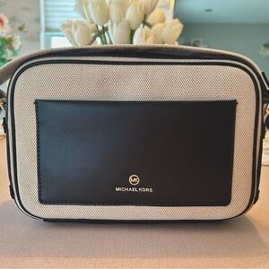 Michael Kors Black and White Crossbody Bag